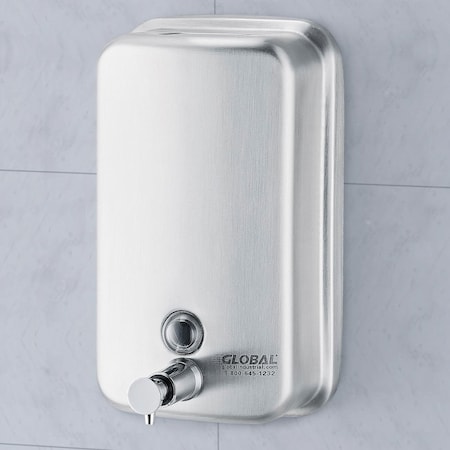 Global Industrial Stainless Steel Vertical Liquid Soap Dispenser, 1000 ml 640905